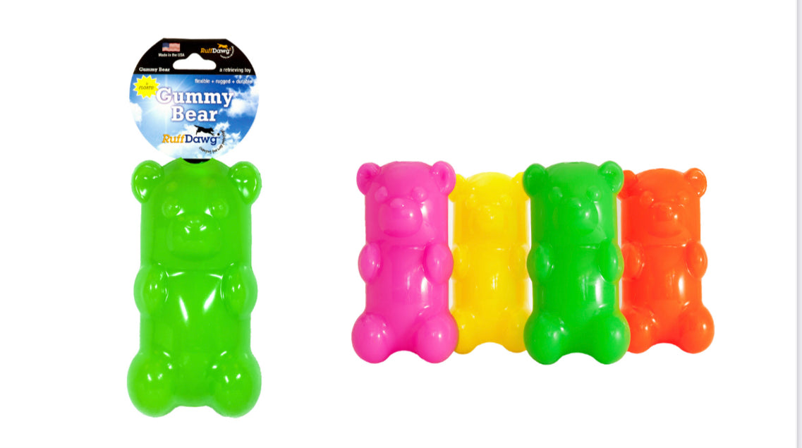 RUFF DAWG, Gummy Bear Crunch Dog Toy (Made in the USA)