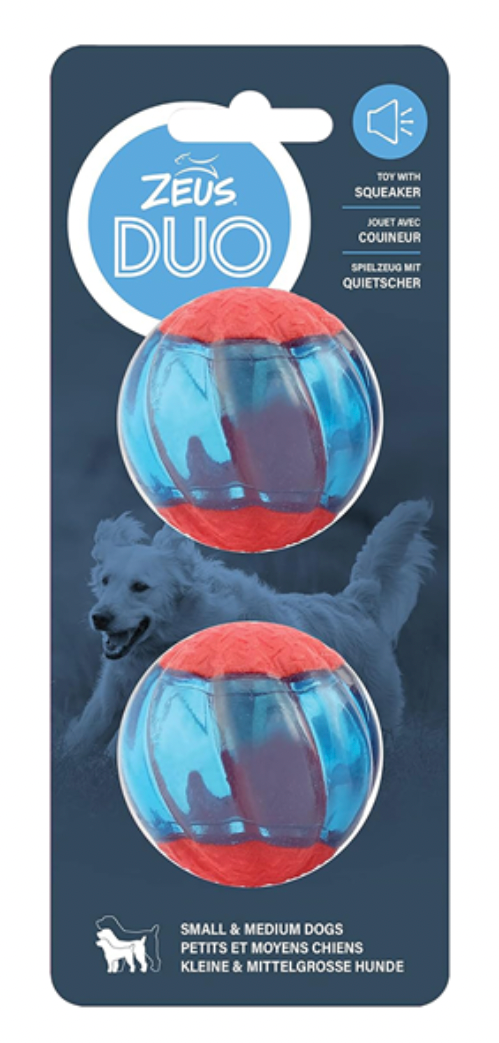 Zeus Duo Ball w/ Squeaker (2pack)-Petware-Small-Shine Pets